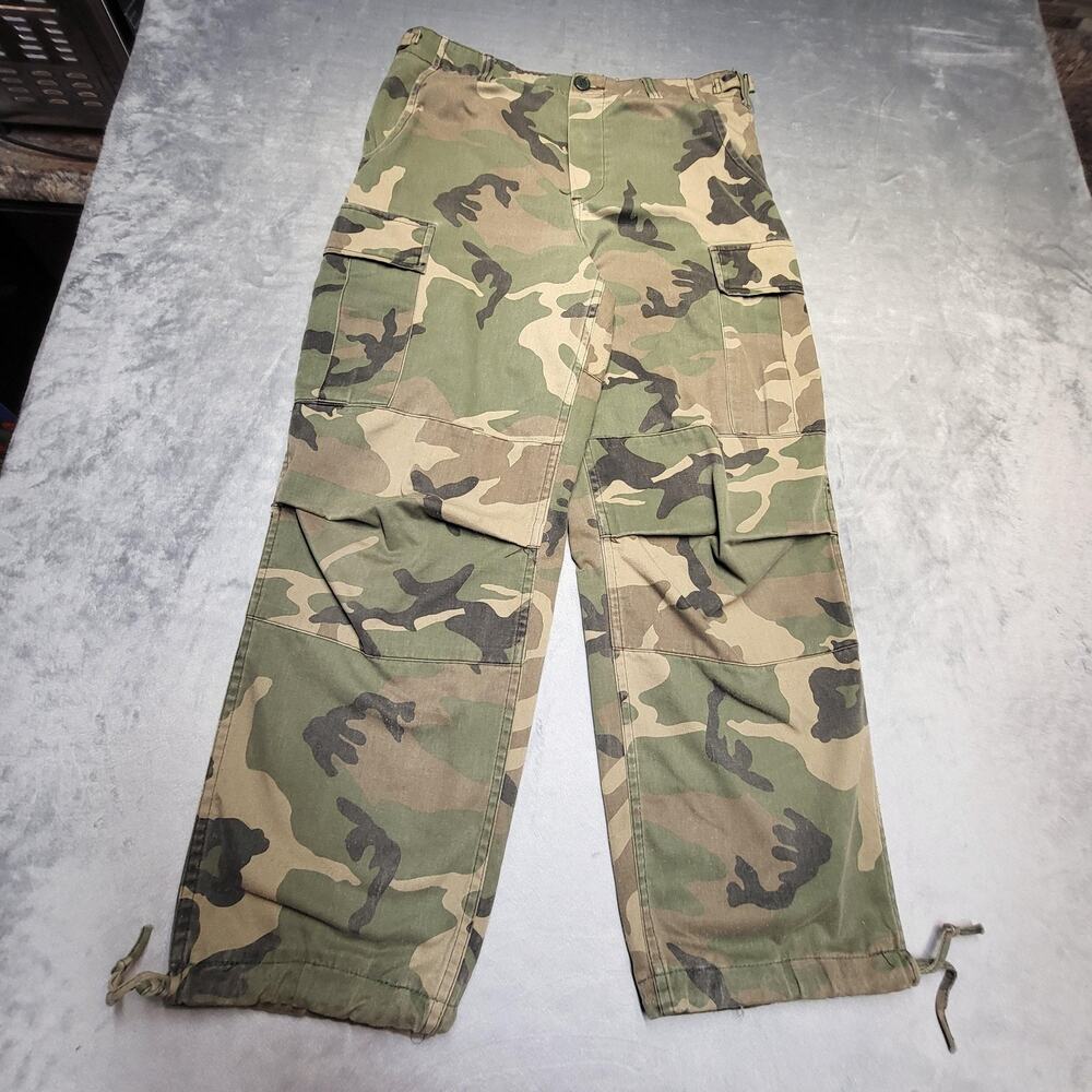 Winchester Pants Mens 34x28 Green Cargo Relaxed Fit Canvas Polyester Cotton